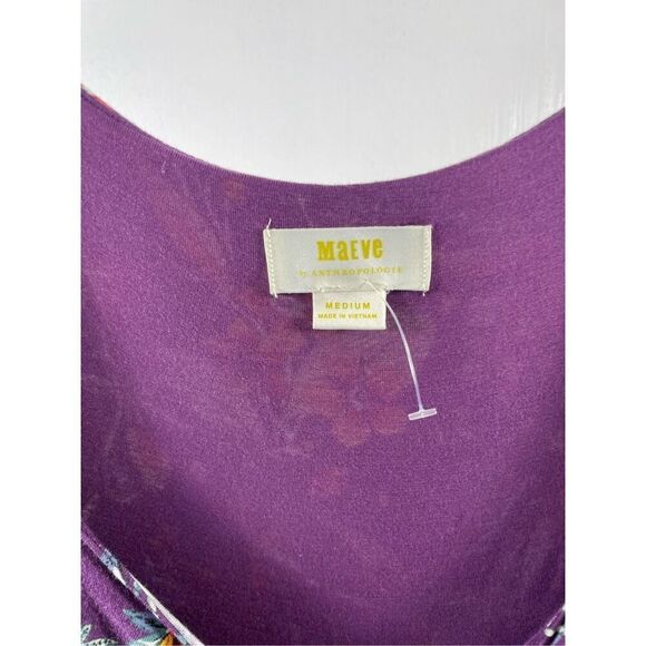 Maeve Anthropologie Burgundy Floral Pullover Dress Size M - Picture 8 of 13
